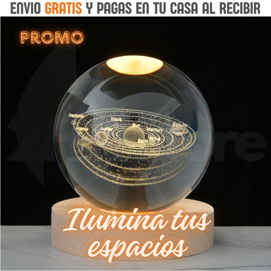 Lampara Bola Cristal Luz Nocturna - 2Fire Store